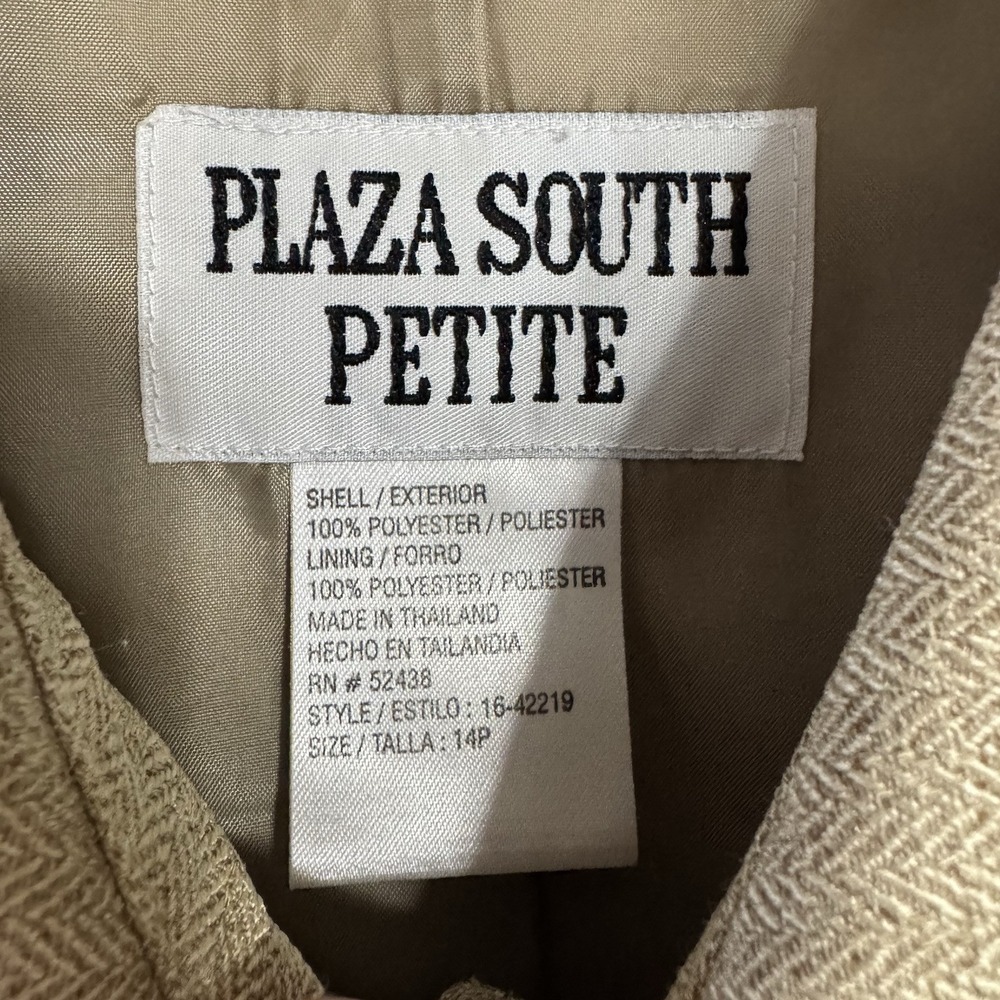 Vintage Maxi‎ Jacket Shirt Dress Size 14 P Herringbone Belted Safari Western 90s - Picture 9 of 16